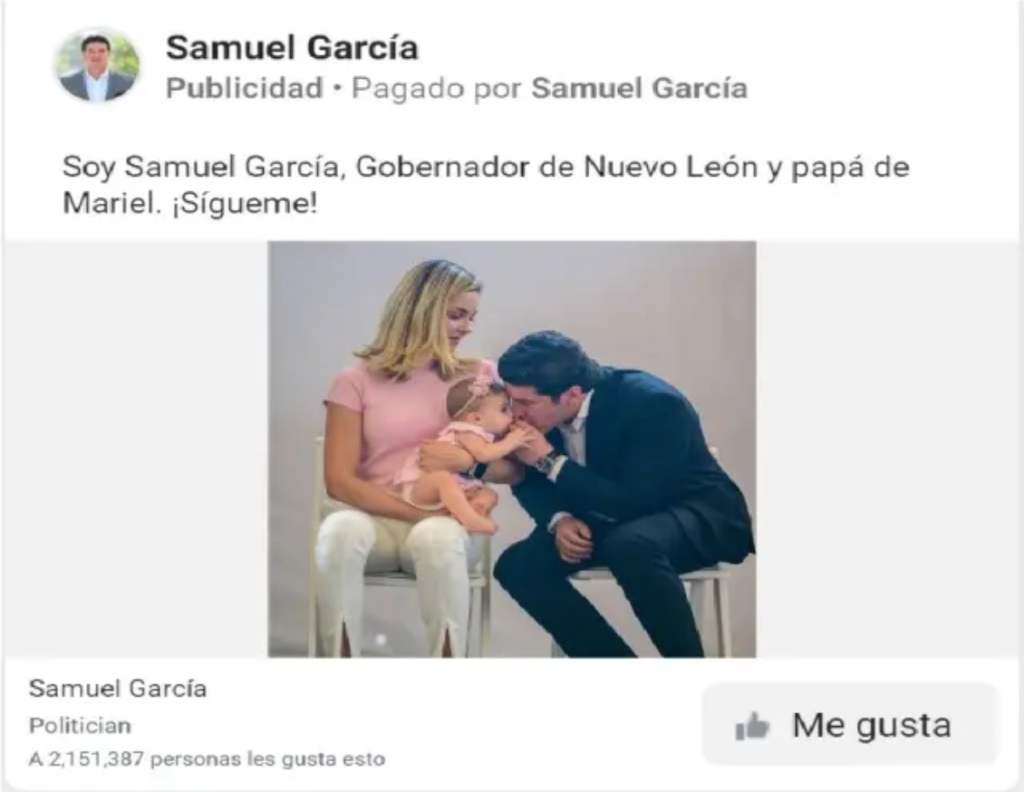 Más De 33 Millones Fueron Utilizados En La Publicidad De Samuel García En Meta Ads Para Promover Su Imagen Personal Durante Su Cuarto Informe Pese a Críticas.
